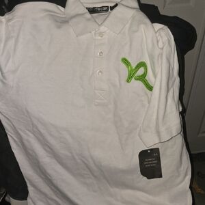 Rocawear White and Green Polo Shirt Classic Style